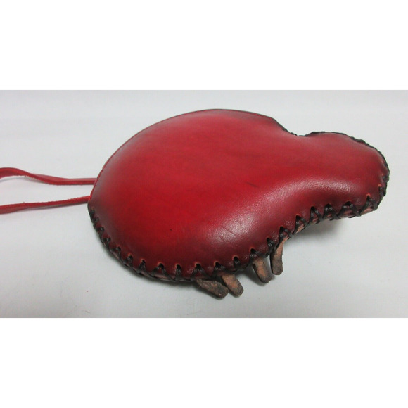 Ladybug Leather Wristlet Change Coin Purse Zip Wooden Googly Eyes GIFT - Picture 7 of 8